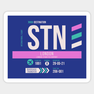 London (STN) Airport Code Baggage Tag Sticker